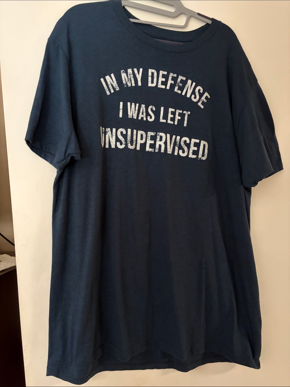 Blue Graphic Short-Sleeve Crewneck Tee - 'In My Defense'